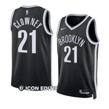 Brooklyn Nets #21 Noah Clowney 2023 NBA Draft Men Black Jersey 2022-2023 Icon Edition