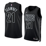 Brooklyn Nets #21 Noah Clowney 2023 NBA Draft Men Black Jersey 2022-2023 Statement Edition