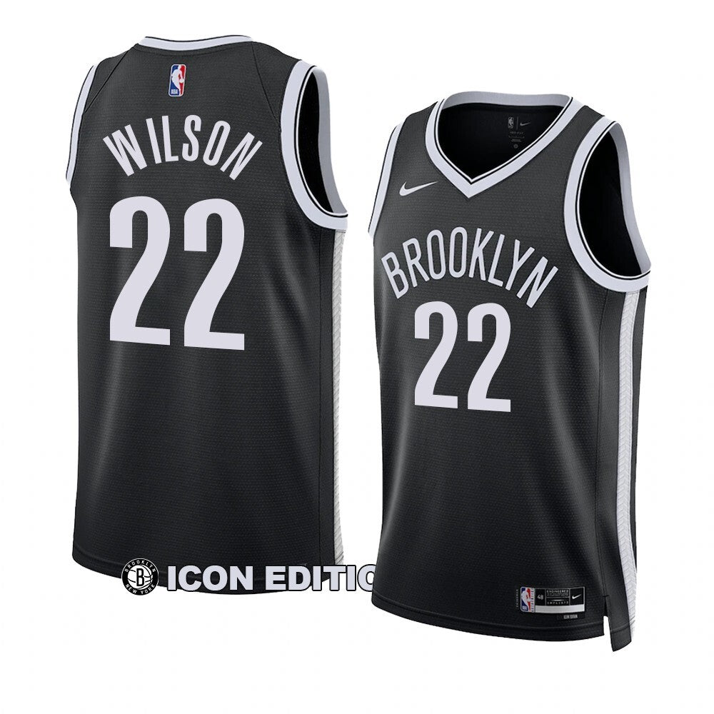 Brooklyn Nets #22 Jalen Wilson Icon Edition Black Jersey 2023 NBA Draft