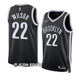 Brooklyn Nets #22 Jalen Wilson Icon Edition Black Jersey 2023 NBA Draft