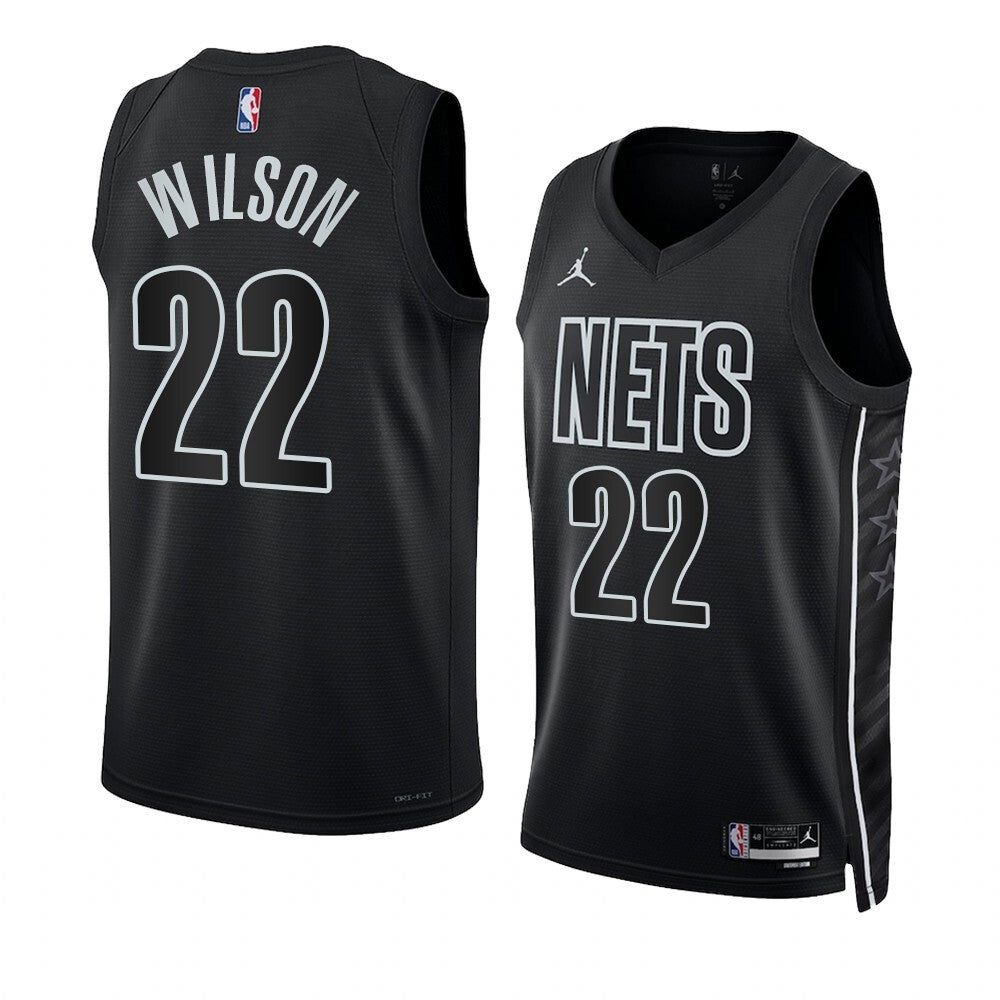 Brooklyn Nets #22 Jalen Wilson Statement Edition Black Jersey 2023 NBA Draft