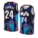 Brooklyn Nets #24 Cam Thomas 2023-24 City Edition Black KAWS Jersey Men's