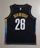 Brooklyn Nets #26 Spencer Dinwiddie Nets Black v Collar 26 # Hot Press s-2xl Style 1