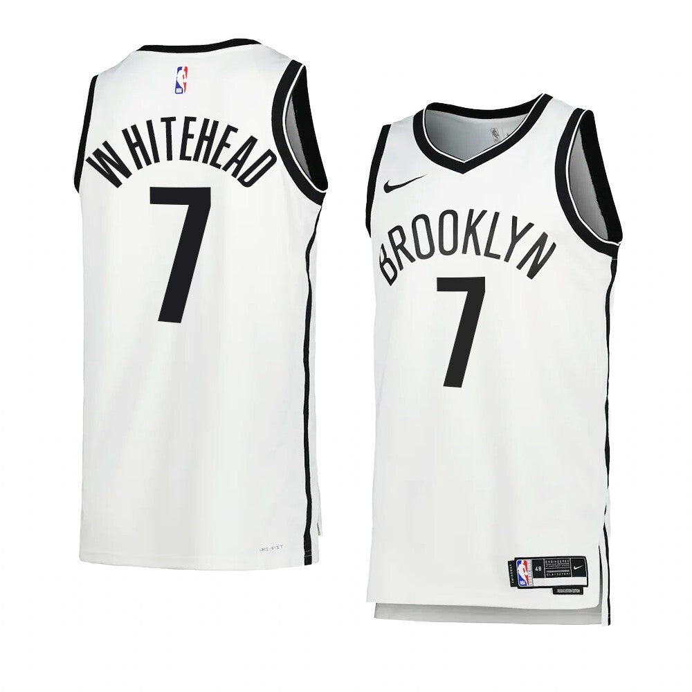 Brooklyn Nets #7 Dariq Whitehead 2023 NBA Draft Men White Jersey 2022-2023 Association Edition