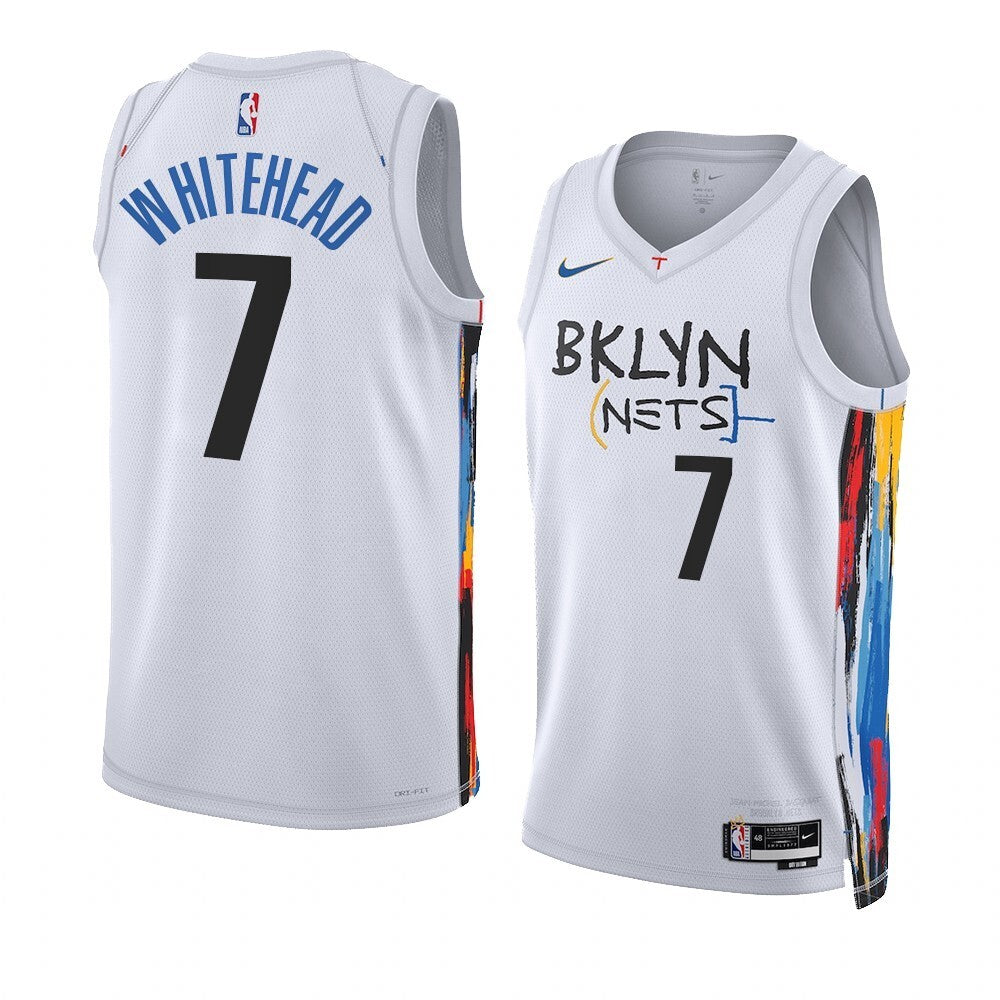 Brooklyn Nets #7 Dariq Whitehead 2023 NBA Draft Men White Jersey 2022-2023 City Edition