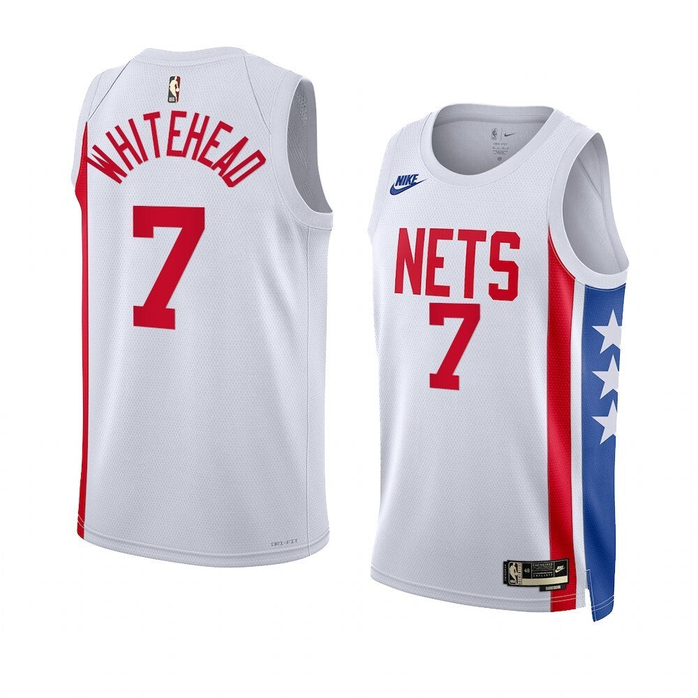 Brooklyn Nets #7 Dariq Whitehead 2023 NBA Draft Men White Jersey 2022-2023 Classic Edition