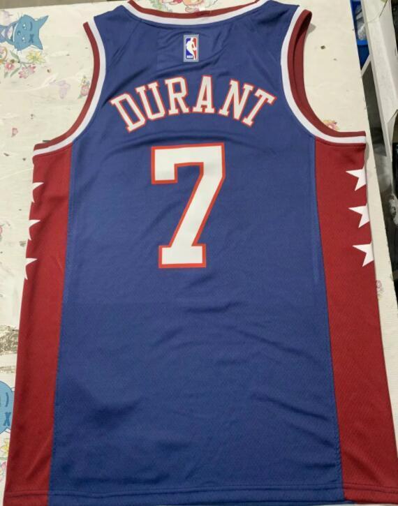 Brooklyn Nets #7 Durant 2122 city jersey blue (heat pressed) Style 1