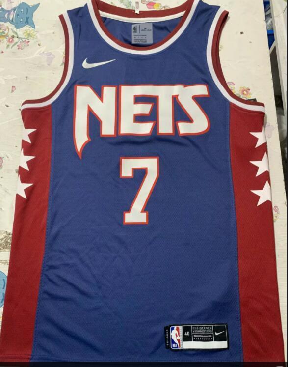 Brooklyn Nets #7 Durant 2122 city jersey blue (heat pressed) Style 2