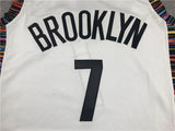 Brooklyn Nets #7 Kevin Durant 19 Nets 7 White City Edition Logo Style 3