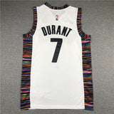 Brooklyn Nets #7 Kevin Durant 19 Nets 7 White City Edition Logo Style 4