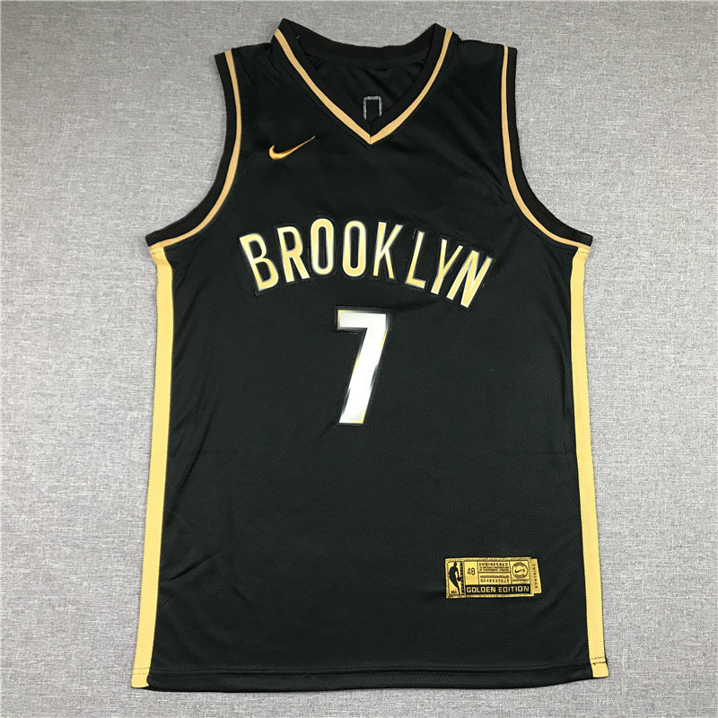 Brooklyn Nets #7 Kevin Durant New Black Gold Style 2
