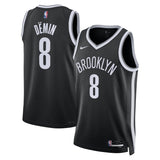 Brooklyn Nets #8 Egor Demin Swingman Jersey - Icon Edition - Black Basketball Jersey