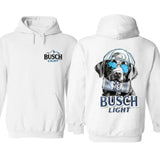 Busch Black Labrador Dog 2 Sided Unisex Hoodie, Funny Dog With Beer, Buscch Light Hunting Outdoors, Hoodie Menswear, Full Colors, For Men, For Women