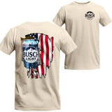 Busch Light Logo Flag 2-sided Tshirt Busch Light T_345 - Unisex And Inclusive - Multiple Colorways - Full Size Range
