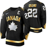 CANADA #22 dylan-cozens 2021-iihf-world-junior-championship-black-golden-limited-edition-jersey