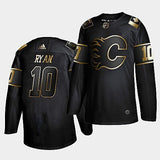 Calgary Flames #10 Derek Ryan Black Golden Edition Authentic Jersey Black