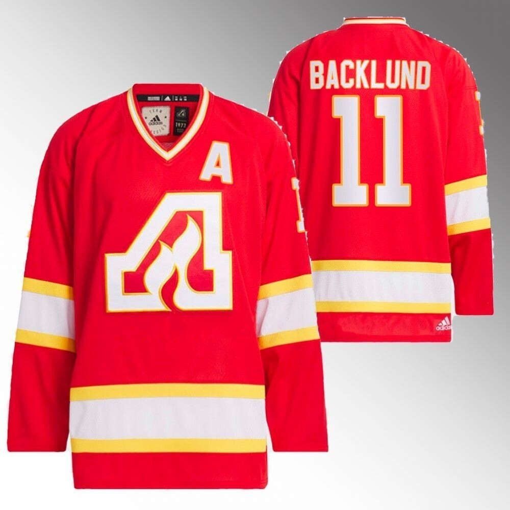 Calgary Flames #11 Mikael Backlund Red Team Classics 1973 Hockey Jersey