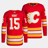 Calgary Flames #15 dryden hunt home red jersey