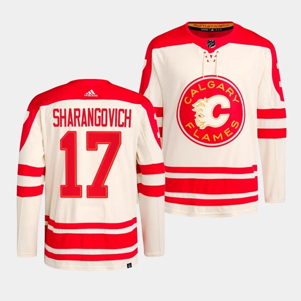 Calgary Flames #17 Yegor Sharangovich 2023 NHL Heritage Classic Cream Authentic Jersey