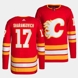 Calgary Flames #17 Yegor Sharangovich Home Red Authentic Pro Jersey