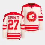 Calgary Flames #27 matt coronato 2023 nhl heritage classic cream jersey Hockey Jersey