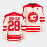 Calgary Flames #28 Elias Lindholm 2023 NHL Heritage Classic Cream Authentic Jersey