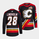 Calgary Flames #28 elias-lindholm-black-2022reverse-retro-2.0-authentic-primegreen-jersey