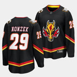 Calgary Flames #29 Samuel Honzek 2023 NHL Draft Alternate Black Jersey Style 1