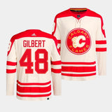 Calgary Flames #48 Dennis Gilbert 2023 NHL Heritage Classic Cream Authentic Jersey