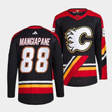 Calgary Flames #88 andrew-mangiapane-black-2022reverse-retro-2.0-authentic-primegreen-jersey