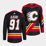Calgary Flames #91 nazem-kadri-black-2022reverse-retro-2.0-authentic-primegreen-jersey