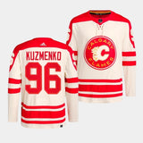 Calgary Flames #96 Andrei Kuzmenko 2023 NHL Heritage Classic Cream