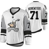 Calgary Roughnecks #71 Zach Herreweyers sublimated-2021-22-white-jersey