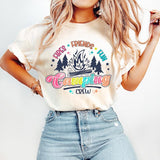 Camping Crew T-Shirt, Camping T-Shirt, Summer Vibes T-Shirt, Bright Doodle, Dalmatian Dots, Summer T-Shirt, Camping Shirt