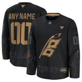 Carolina Hurricanes 2024 Military Appreciation Personalized Long Sleeve Practice Jersey - Black