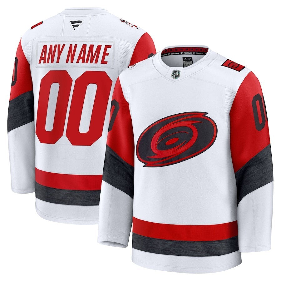 Carolina Hurricanes Fanatics Away Premium Custom Jersey - White Style 1