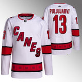 Carolina Hurricanes #13 Jesse Puljujarvi White Away Jersey_conew1