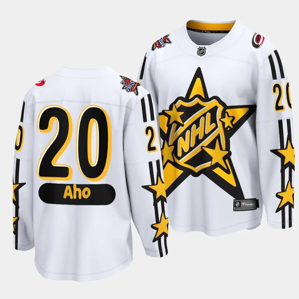 Carolina Hurricanes #20 Sebastian Aho 2024 NHL All-Star White Jersey Style 2