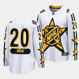 Carolina Hurricanes #20 Sebastian Aho 2024 NHL All-Star White Jersey Style 2