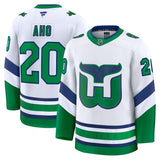 Carolina Hurricanes #20 Sebastian Aho Throwback Premium Jersey - White