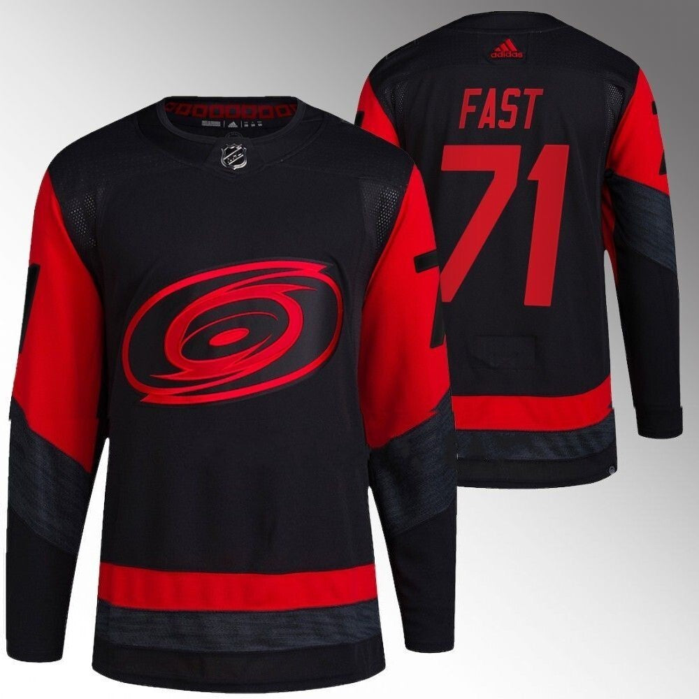 Carolina Hurricanes #71 Jesper Fast Black 2023 NHL Stadium Series Jersey