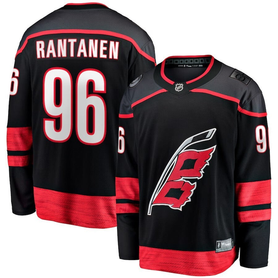 Carolina Hurricanes #96 Mikko Rantanen Breakaway Player Jersey - Black