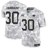 Carolina Panthers #30 Chuba Hubbard 2024 F.U.S.E Arctic Camo Salute To Service