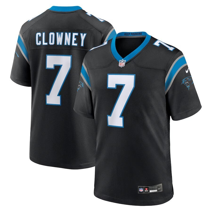 Carolina Panthers #7 Jadeveon Clowney Game Jersey - Black Style 2