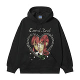 Chainsaw Man "Chopping Makima" Heavyweight Vintage Hoodie Cotton Blend Classic Anime Sweatshirt Menswear Tops Pullover Long Sleeve Casual Biker Black Print Oversize Oversized Crewneck