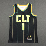 Charlotte Hornets #1 LaMelo Ball 22-23 Season Hornets 1 # · Black City Edition Jersey Style 2