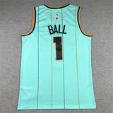 Charlotte Hornets #1 LaMelo Ball Hornets 1 Light Green New Style 1 Basketball Jersey