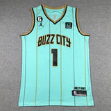 Charlotte Hornets #1 LaMelo Ball Hornets 1 Light Green New Style 2 Basketball Jersey