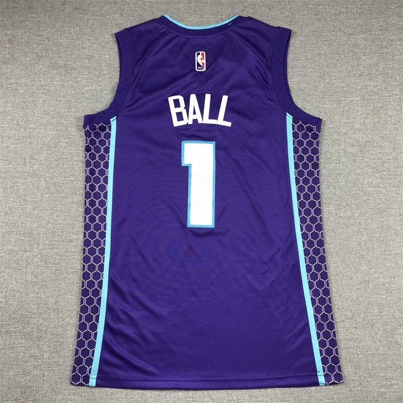 Charlotte Hornets #1 LaMelo Ball Hornets 1 Statement Edition Purple Style 3