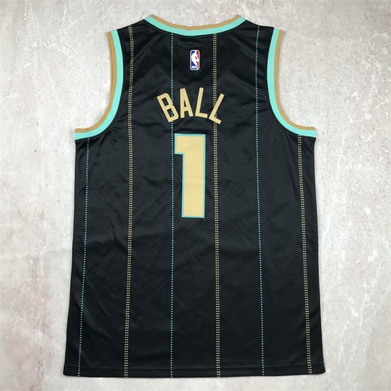 Charlotte Hornets #1 LaMelo Ball Hot Press Hornets 1 Black City s-xxl Style 1